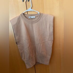 Zara Tan Sleeveless Jacket